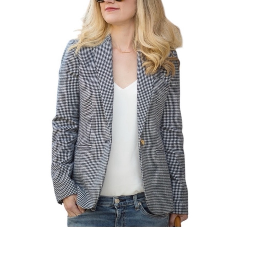 J. Crew Blue and White Campbell  Blazer